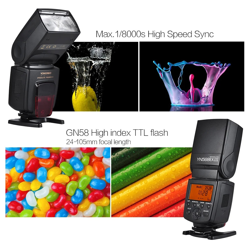 Wireless TTL Slave Flash Speedlite GN58 M98228