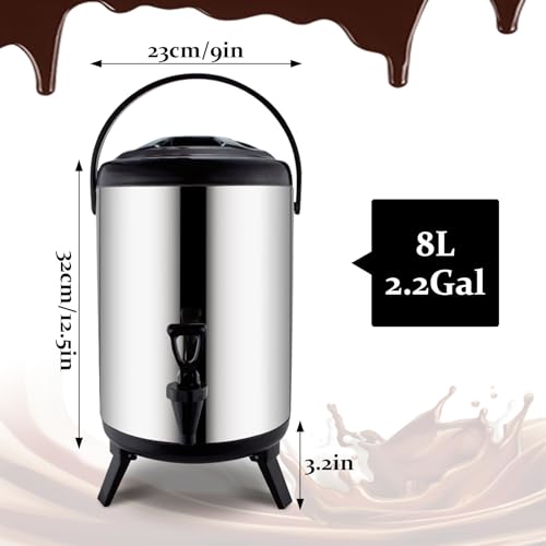 Stainless Steel Insulated Beverage Dispenser 2.64 Gallon 8 Liter A791737