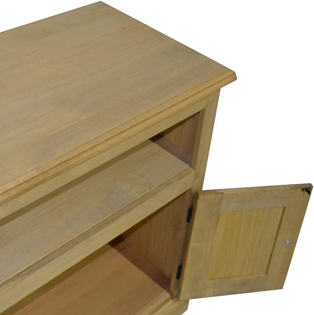 Rustic TV Cabinet with Storage Space, Mexican Pine, 31.5"x16.9"x30.7" D78595