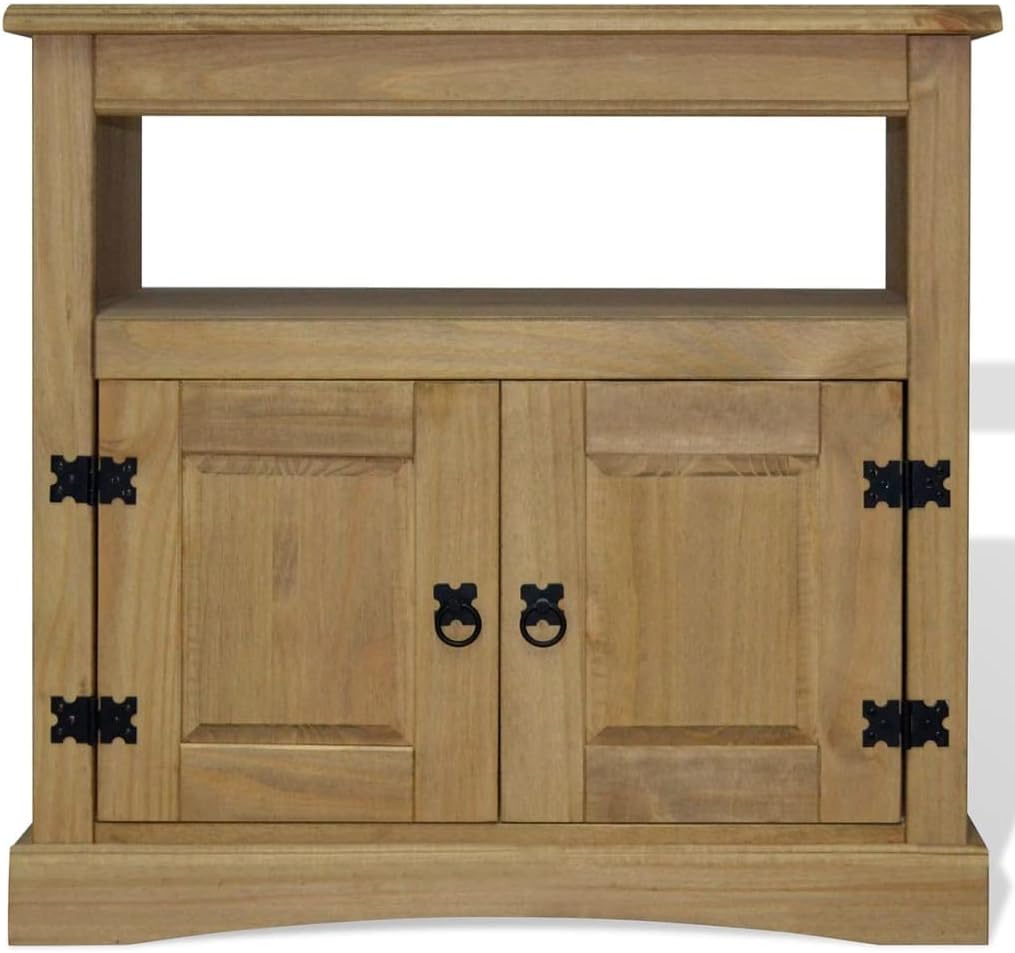 Rustic TV Cabinet with Storage Space, Mexican Pine, 31.5"x16.9"x30.7" D78595