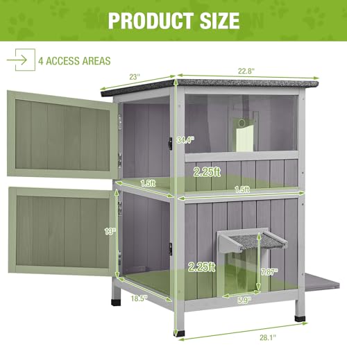 2-Story Outdoor Waterproof Cat Shelter O7298