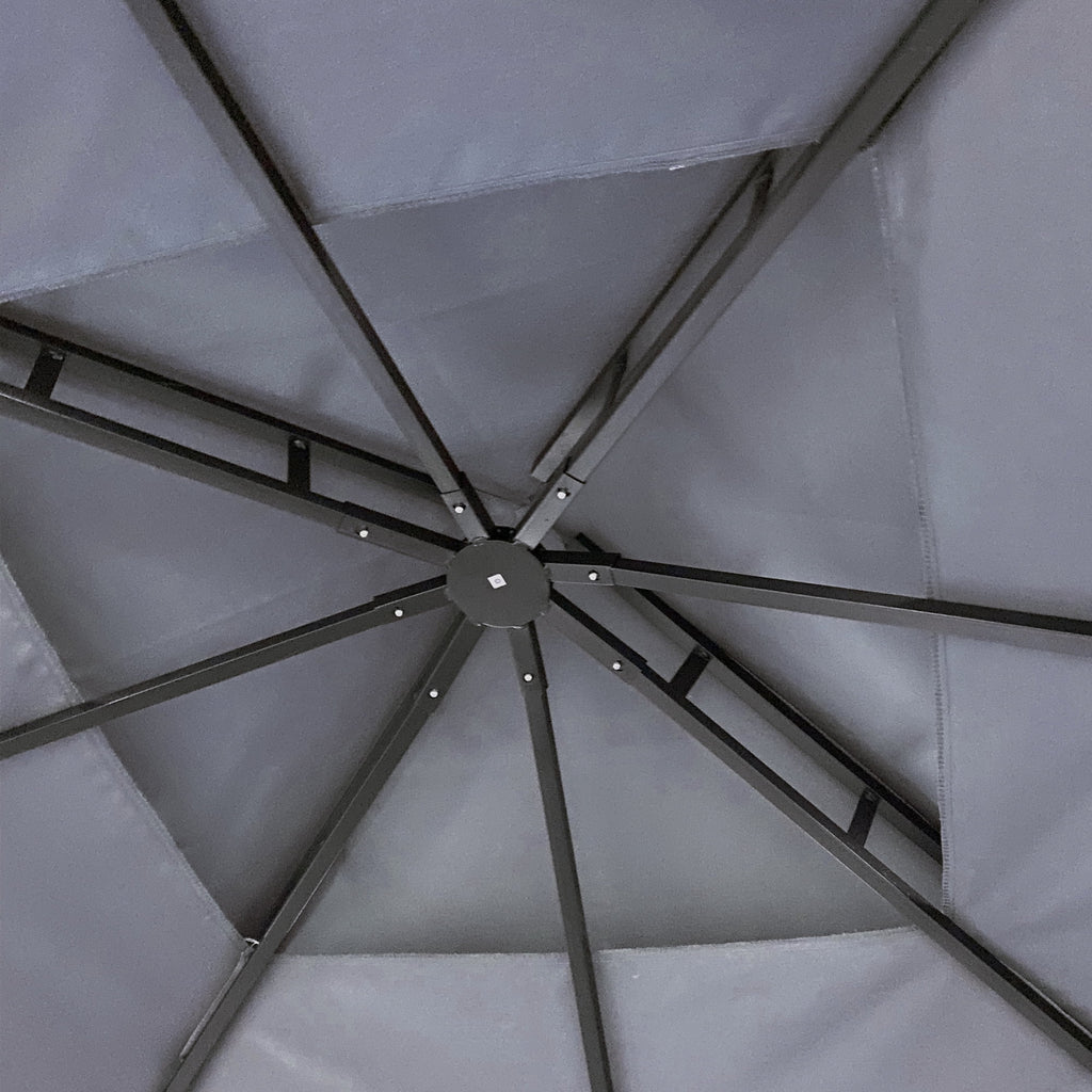 10 x 10 ft Steel Patio Gazebo with Curtain C252237