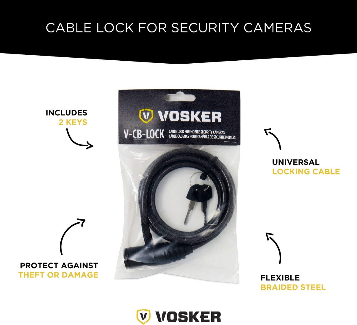 Security Cable Lock with 2 Keys, Braided Steel, 6 Feet Z5205