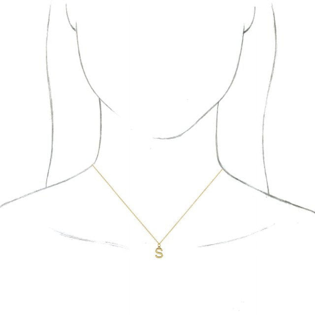 18K Yellow Gold-Plated Sterling Silver Initial S Dangle 18" Necklace S23255