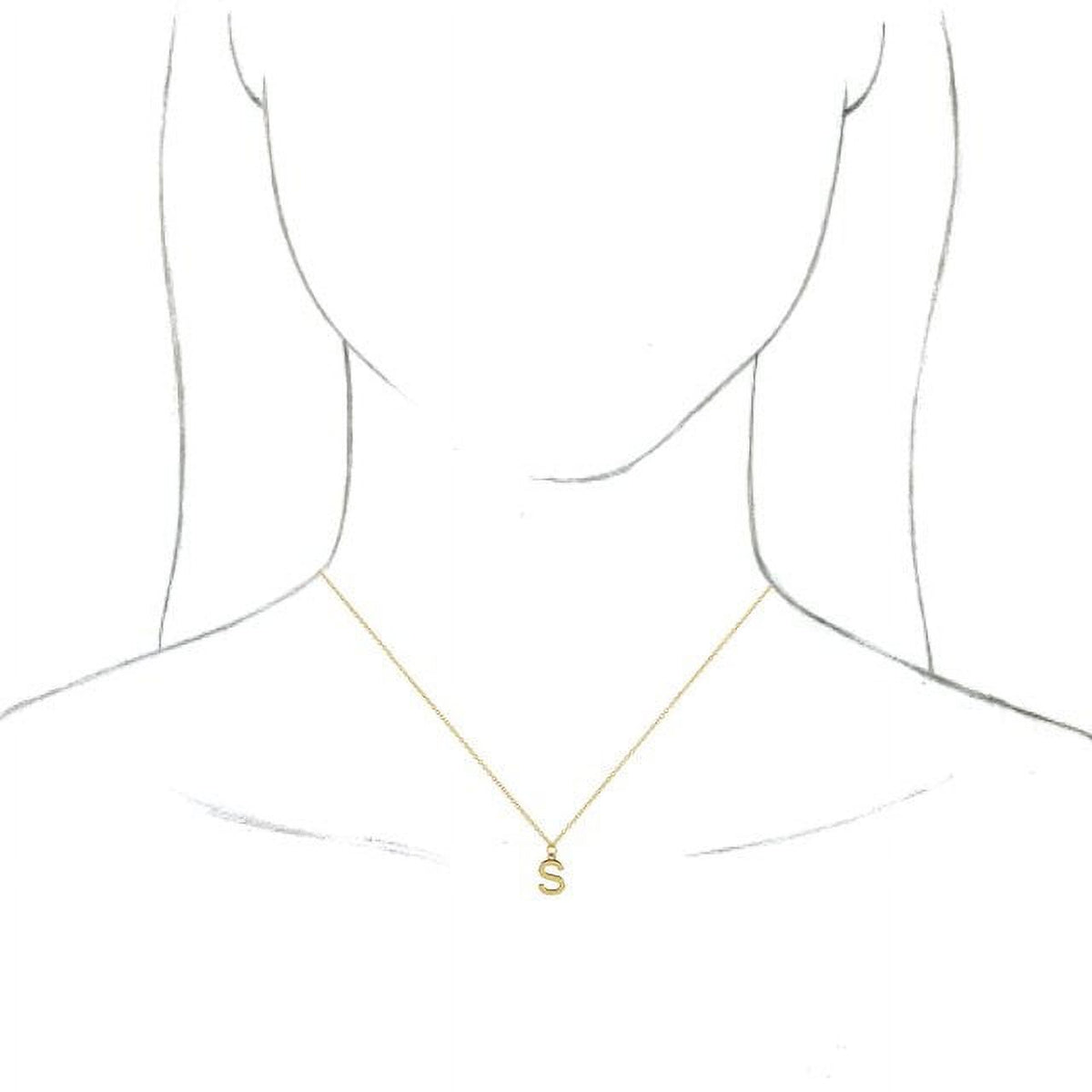 18K Yellow Gold-Plated Sterling Silver Initial S Dangle 18" Necklace S23255