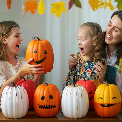 4 Sets 9.1 Inch Artificial Foam Pumpkins U590