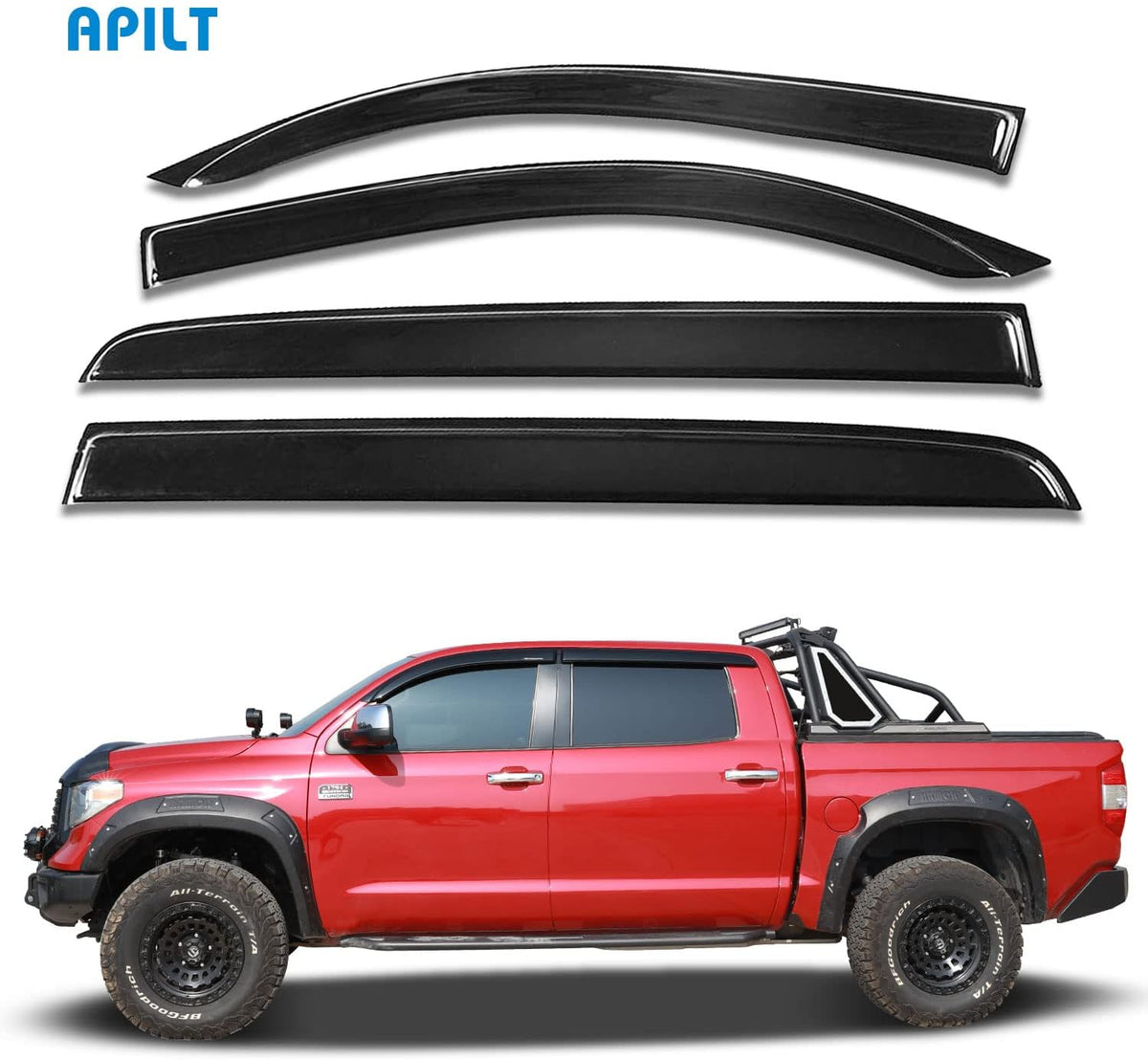 4-Piece Dark Smoke Tape-On Rain Guards G802