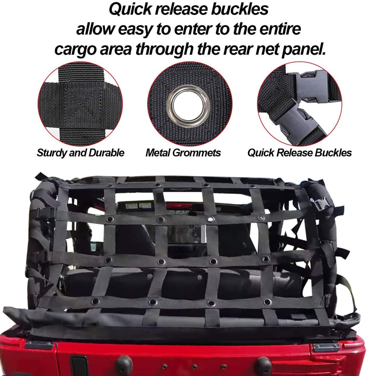 Black Trunk Cargo Mesh Net V2667
