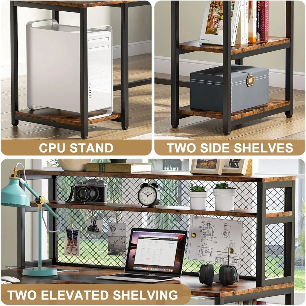67" Computer Desk with Hutch H895696