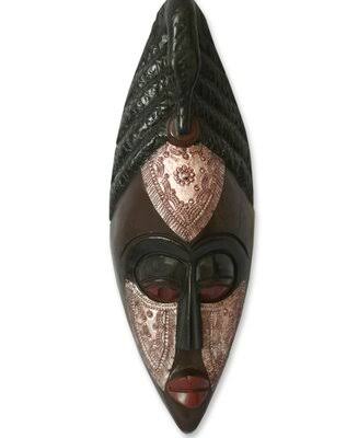 African Wood Mask Wall Decor F34126
