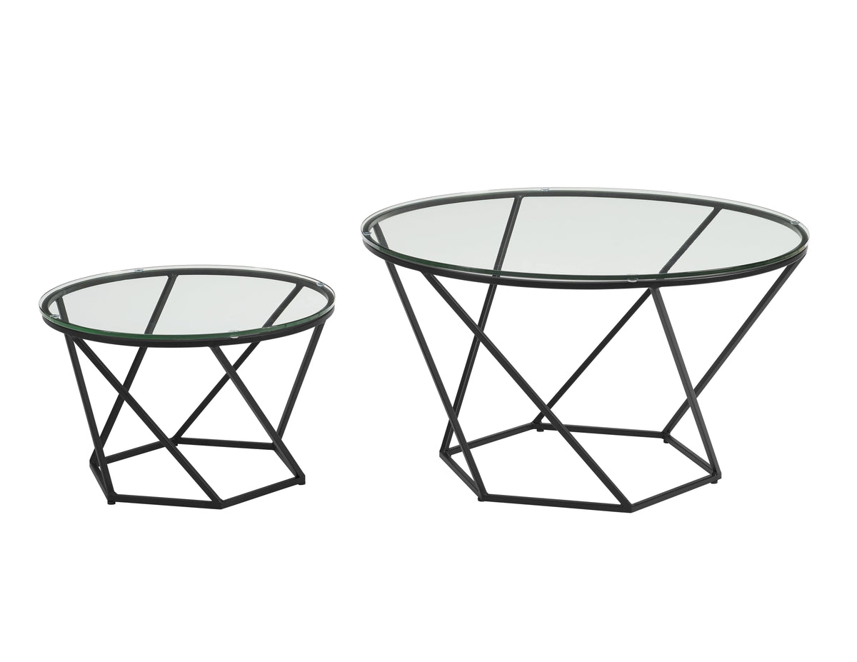 Geometric Glass Nesting Coffee Tables F909
