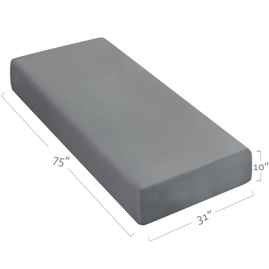 Gray Microfiber Cot Fitted Sheet 31x75 Inches D68980
