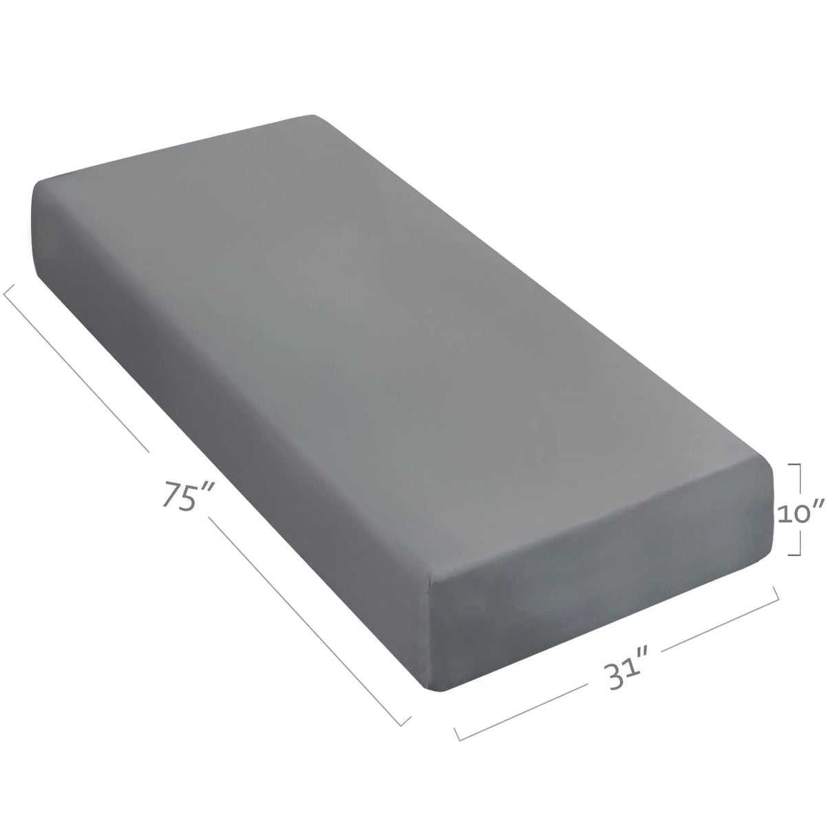 Gray Microfiber Cot Fitted Sheet 31x75 Inches D68980