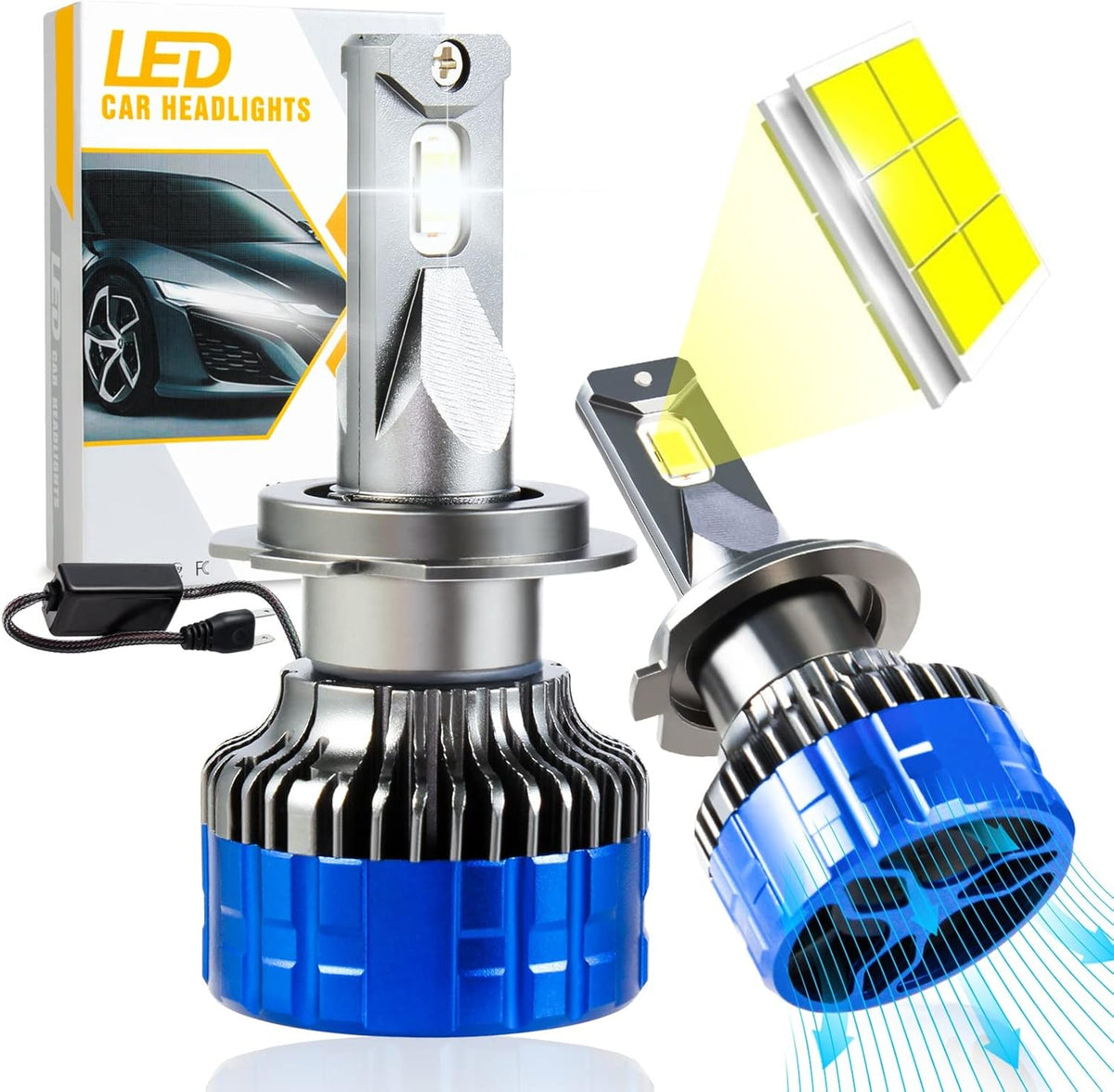 H7 LED Headlight Bulbs 6500K Cool White Pack of 2 H916