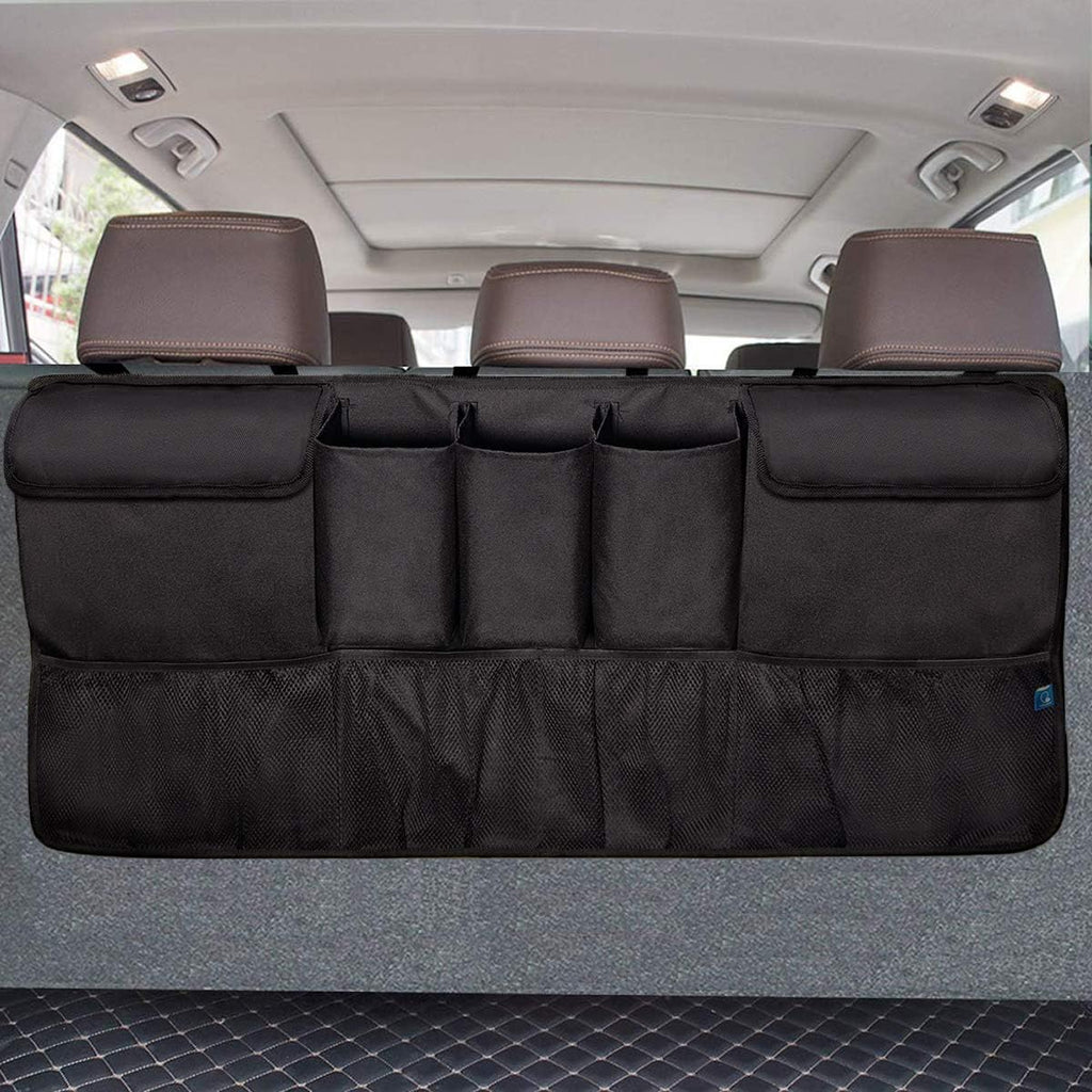 Trunk Organizer Car Storage with 5 Deep Pockets & 4 Pockets Mesh, Pack of 2 M642
