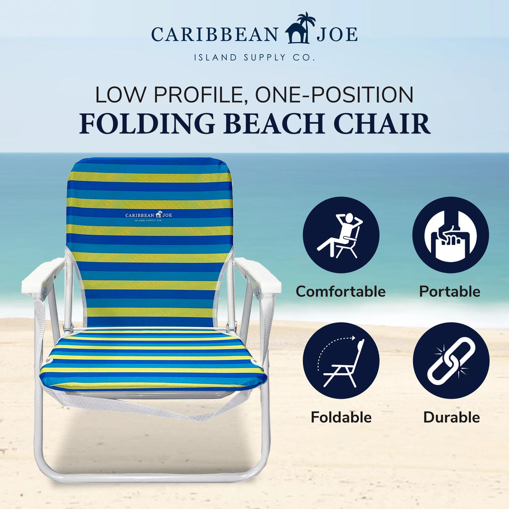 Folding Beach Chair Blue Stripes Z987