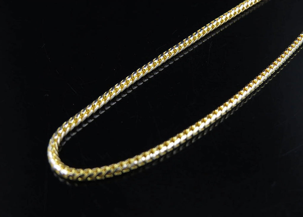 Solid 10K Yellow Gold Franco Box Link Chain Necklace U90196
