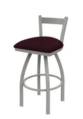 Low Back Swivel Bar Stool with Anodized Nickel Finish T820889