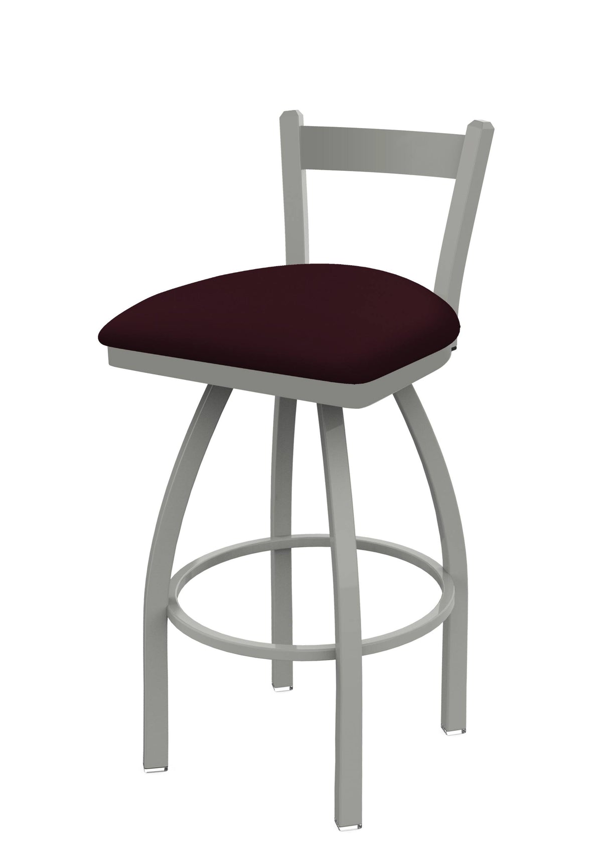 Low Back Swivel Bar Stool with Anodized Nickel Finish T820889