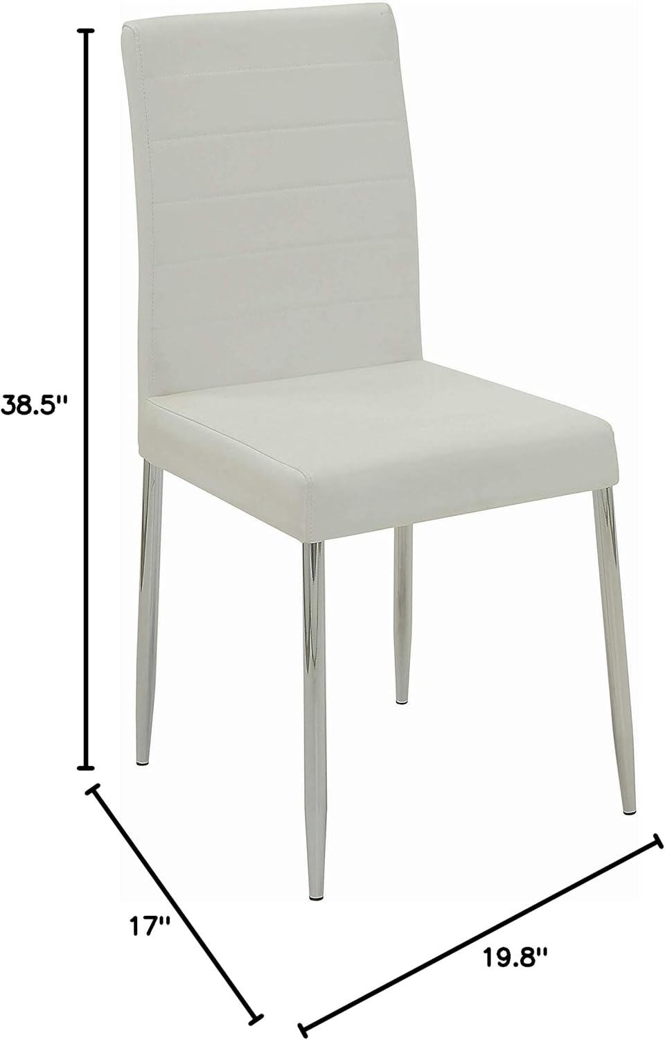 White Chrome Vinyl Dining Chairs Set of 4 F529797