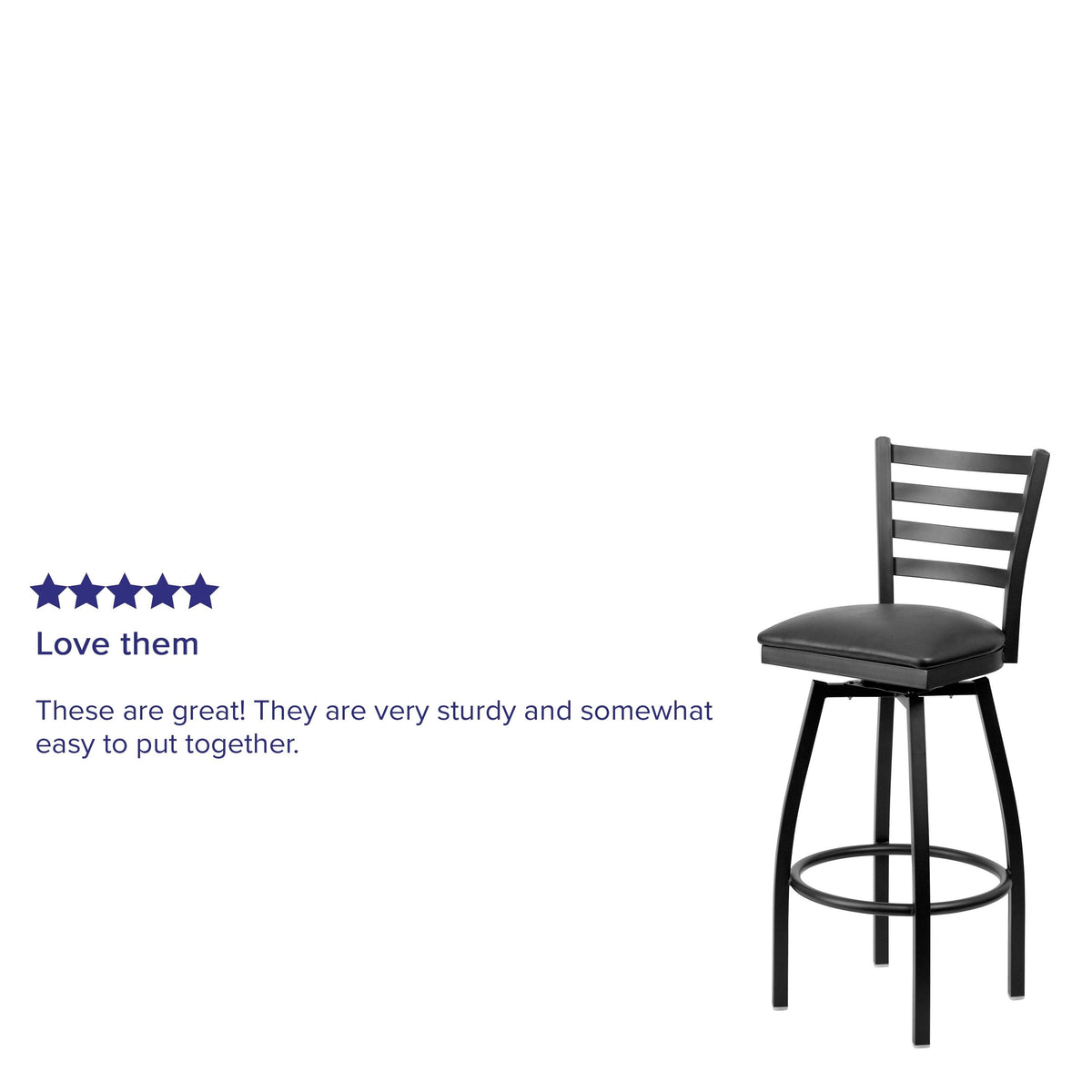 2 Pack Swivel Metal Barstool Black Vinyl Seat P771249