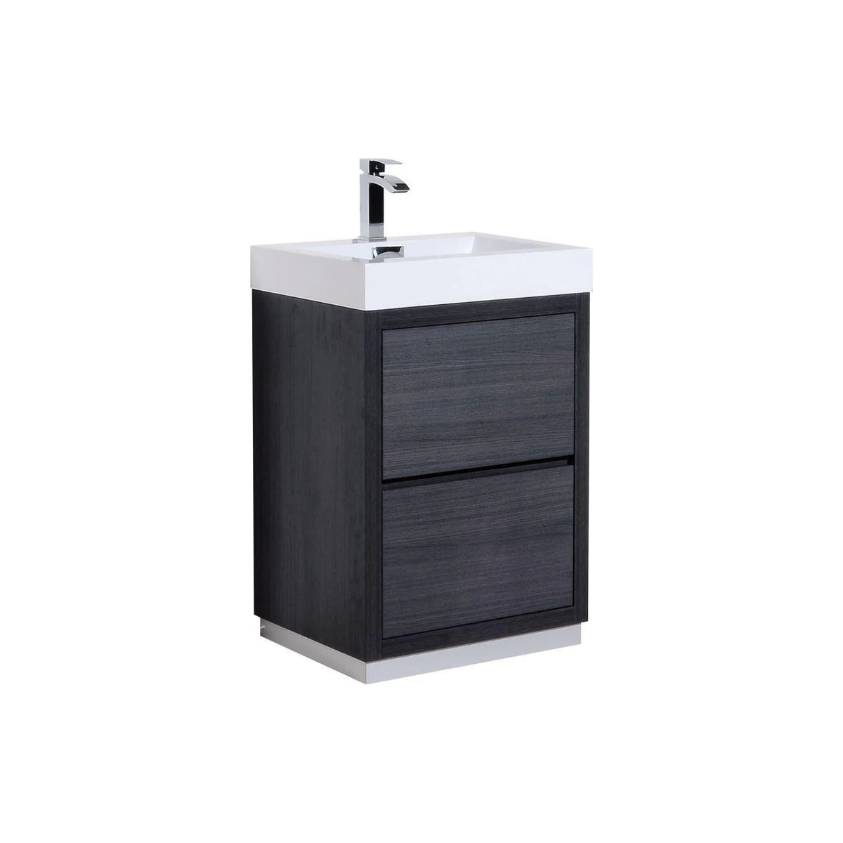 24 in. Free Standing Gray Oak Bathroom Vanity W18243