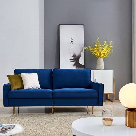 Velvet 71 inch Wide Sofa Couch with 2 Th X55997
