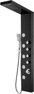 Shower Panel Tower with Rainfall Shower Head, 4 Body Jets, Handheld and Tub Spout, Stainless Steel Y498154