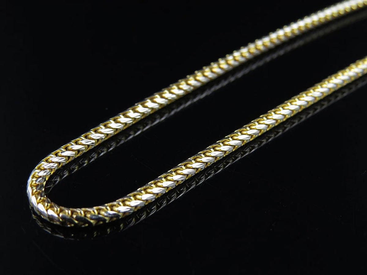 Solid 10K Yellow Gold Franco Box Link Chain Necklace U90196