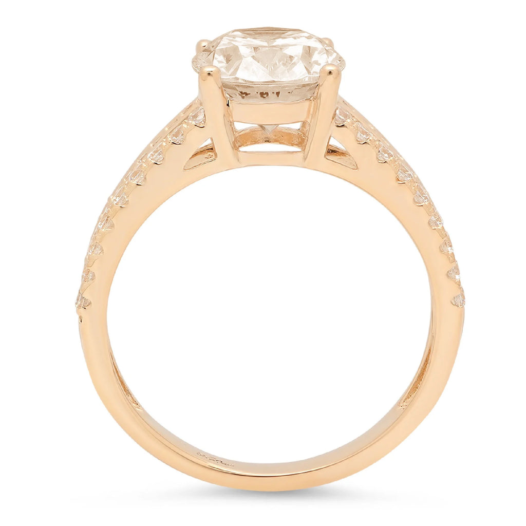 2.32ct Oval Cut Brown Champagne Simulated Diamond 18k Yellow Gold Ring P56647
