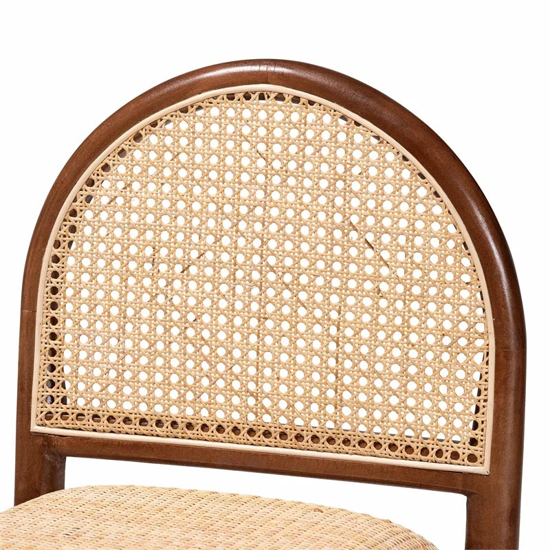 Natural Rattan and Acacia Wood Counter Stool K762