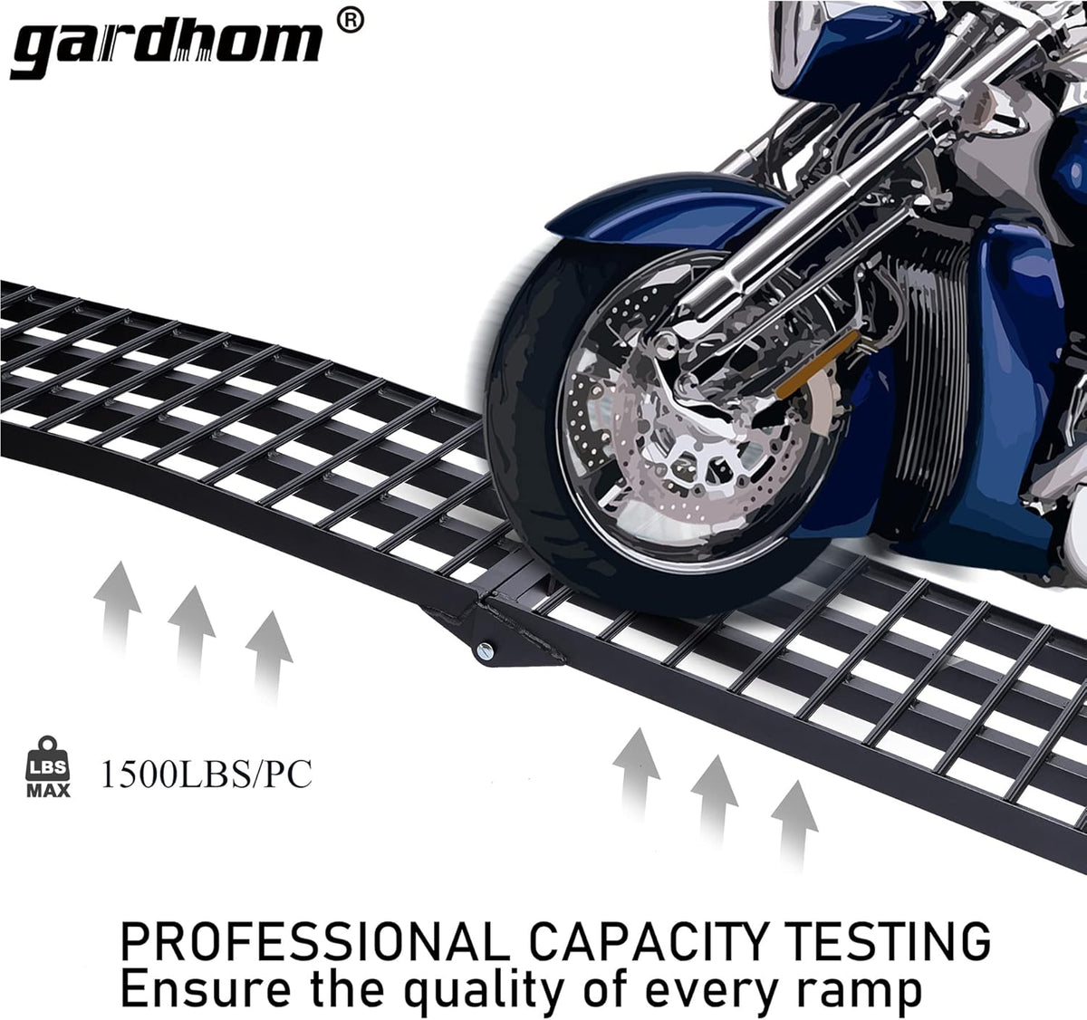 1500 lbs Capacity Portable Aluminum Folding Loading Ramp O4784