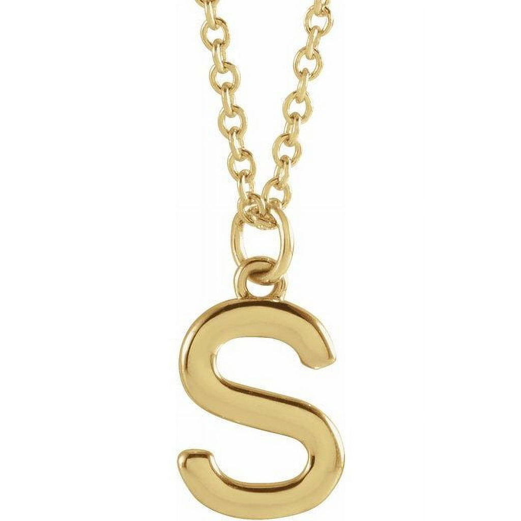 18K Yellow Gold-Plated Sterling Silver Initial S Dangle 18" Necklace S23255