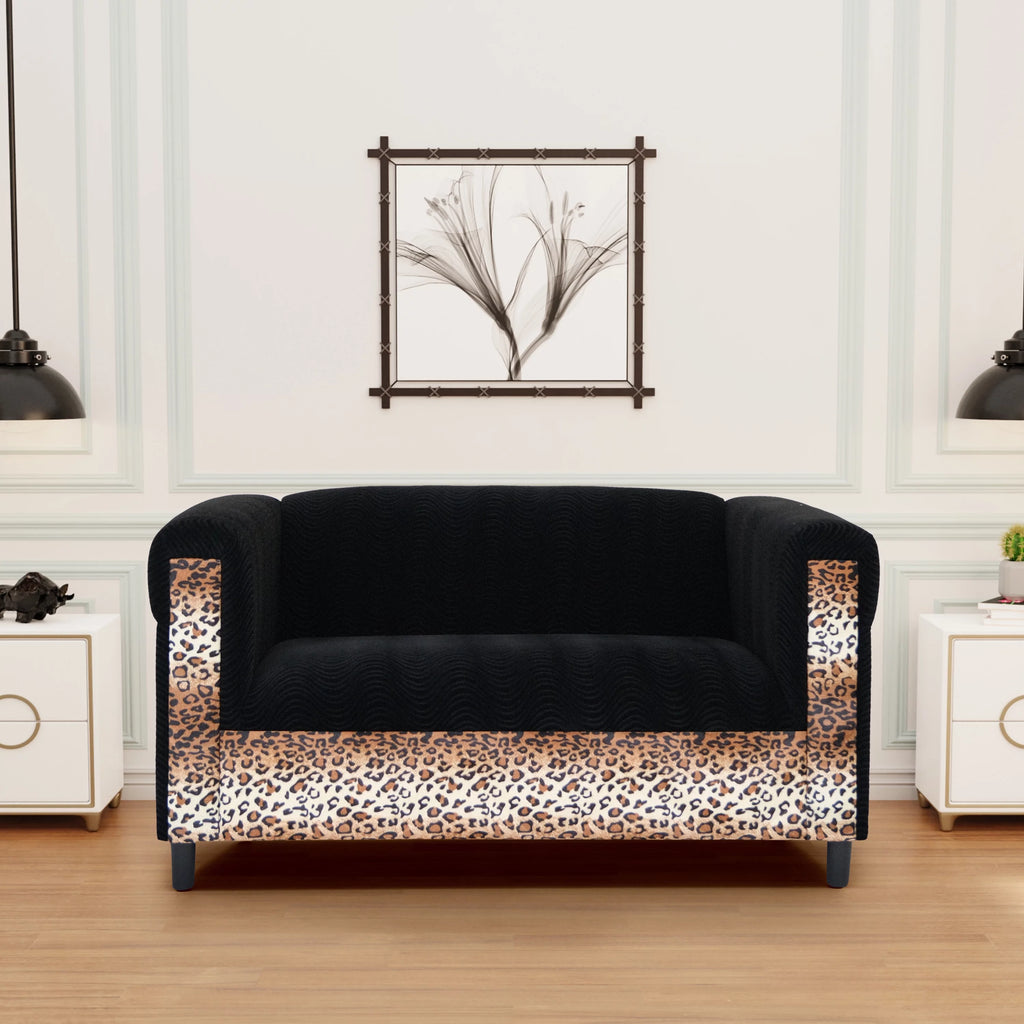 Black Velvet Loveseat Sofa I934