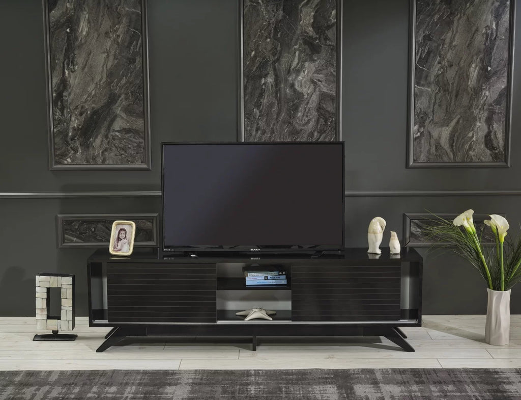 Black Mid Century Modern Tv Stand H579826