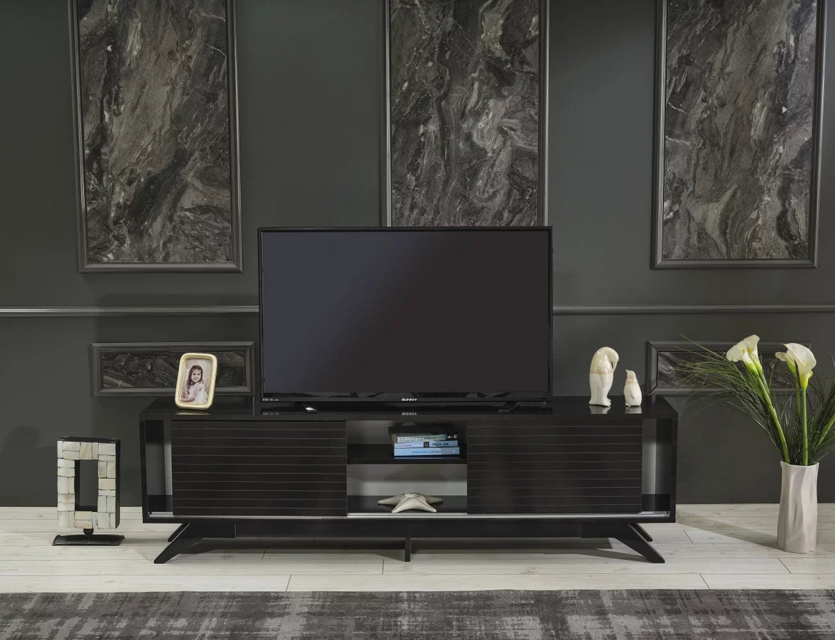 Black Mid Century Modern Tv Stand H579826
