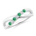 Green Emerald CZ Eternity Band Ring 925 Sterling Silver P844452