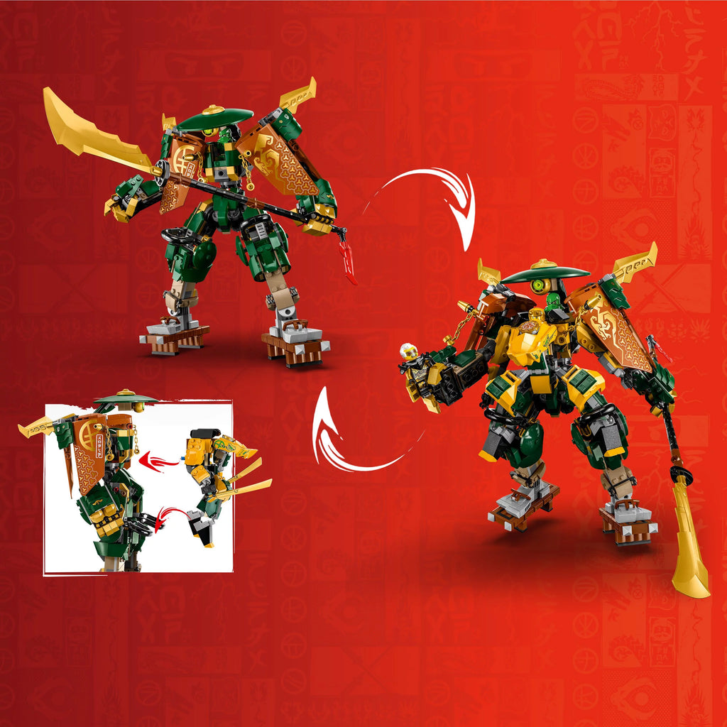 Building Toy Set with 2 Battle Mechs and 5 Minifigures M358