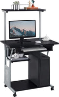 Black Computer Desk with Printer Shelf and Keyboard Tray O87439