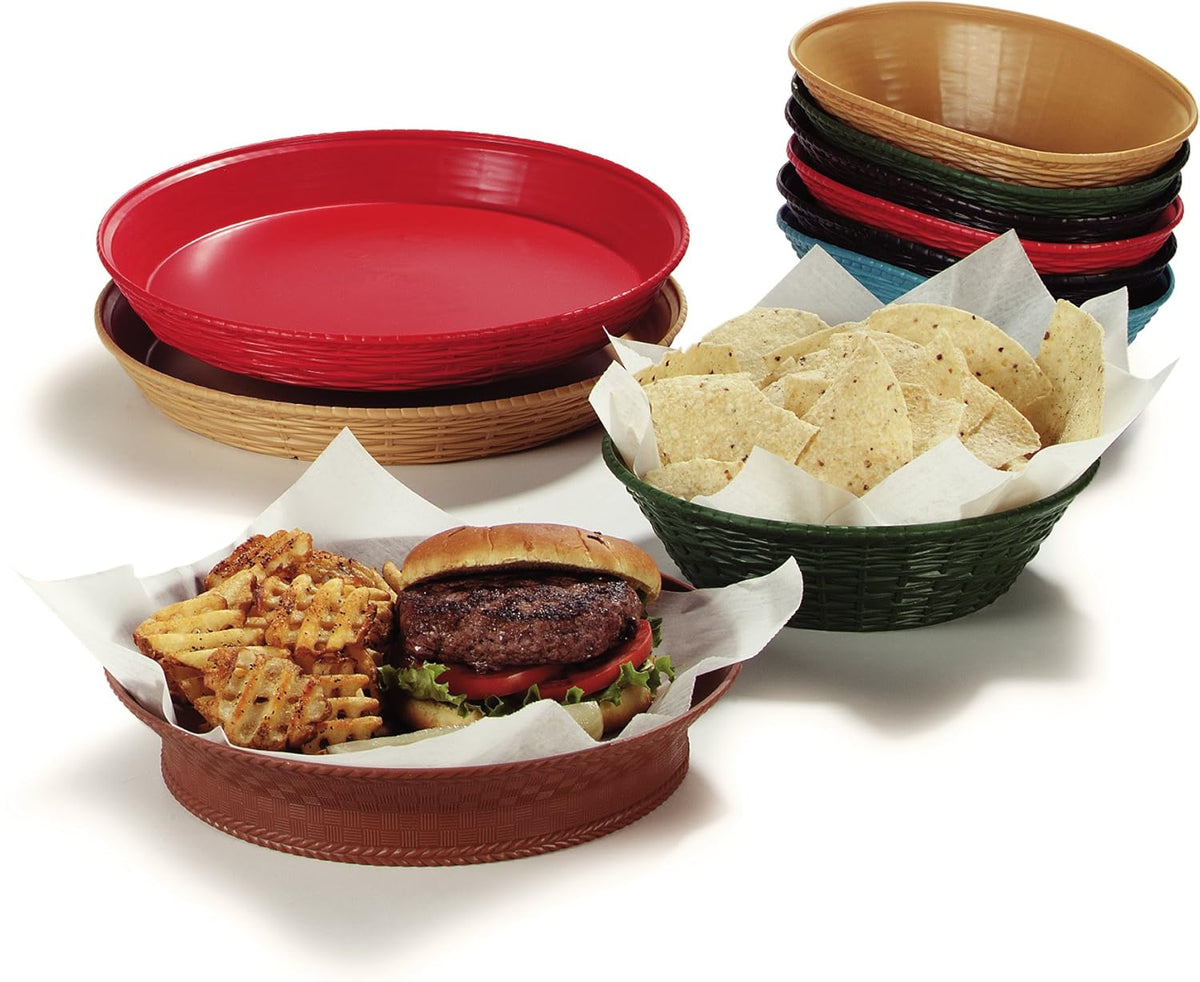 Oval Serving Basket, 9 x 6, Green (Pack of 12) W68835