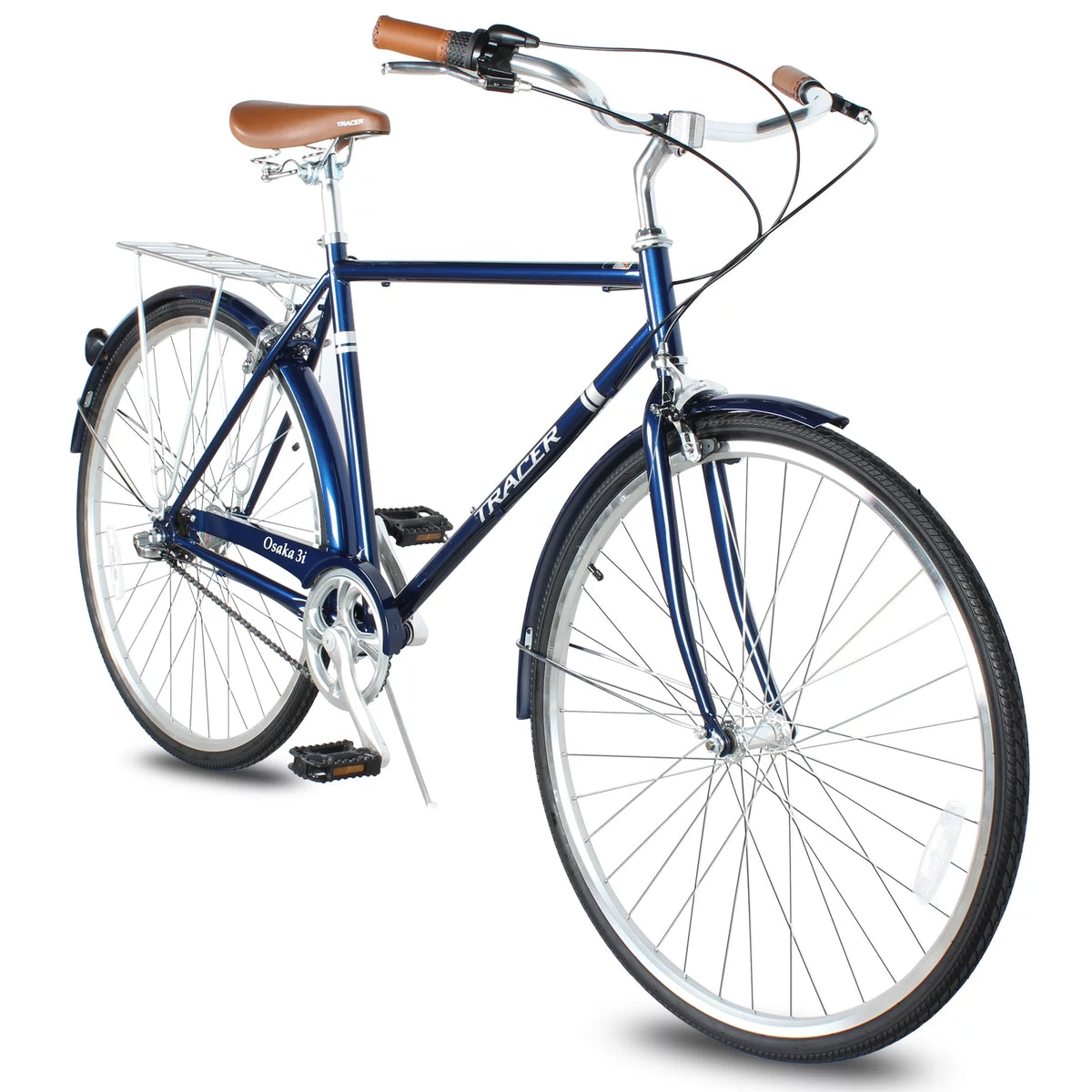 Men's 21 Speed Matte Black Steel Frame Hybrid City Bike O49013