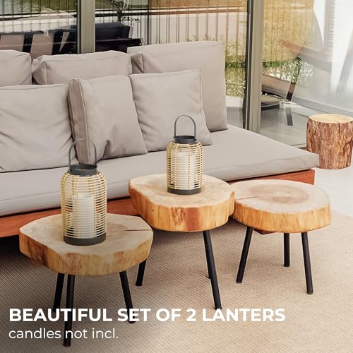 Natural Rattan Boho Lanterns J120591