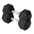 Chrome Grip Encased Hex Dumbbells 10-30 LBS Pair Z3938