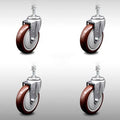 5 inch Maroon Polyurethane Swivel Caster Set U95887