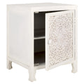 White Wash 2 Shelf 1 Door Nightstand F34022