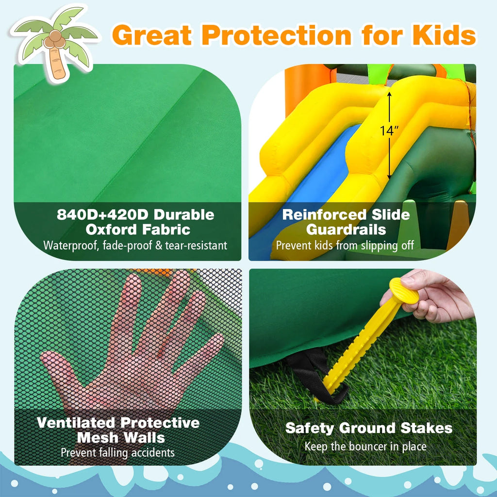 8-in-1 Inflatable Bounce Castle with Blower R787896