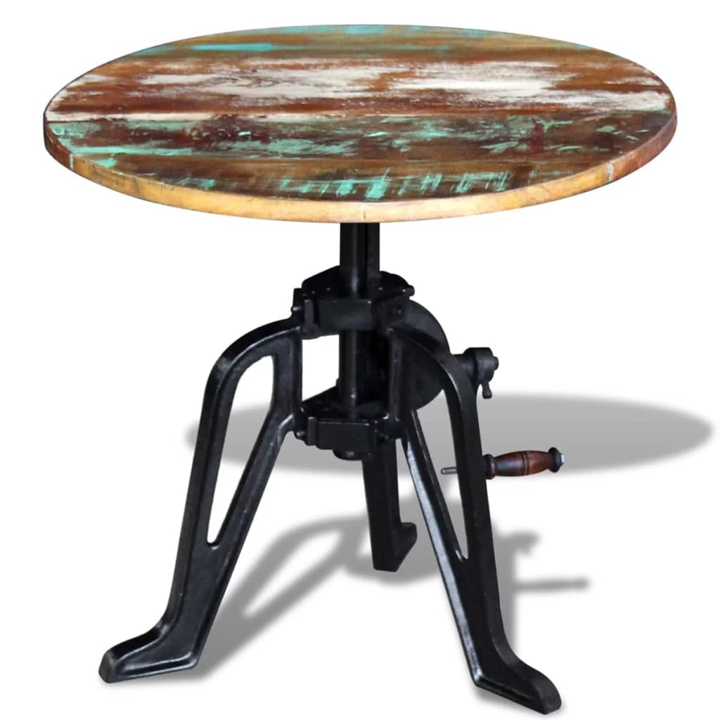 Solid Reclaimed Wood Cast Iron Side Table H18571