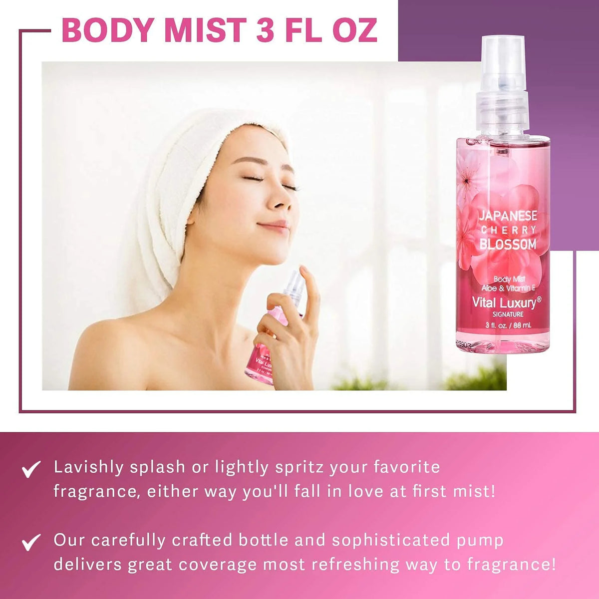 Japanese Cherry Blossom 3 Piece Set Shower Gel, Mist, and Lotion R86436