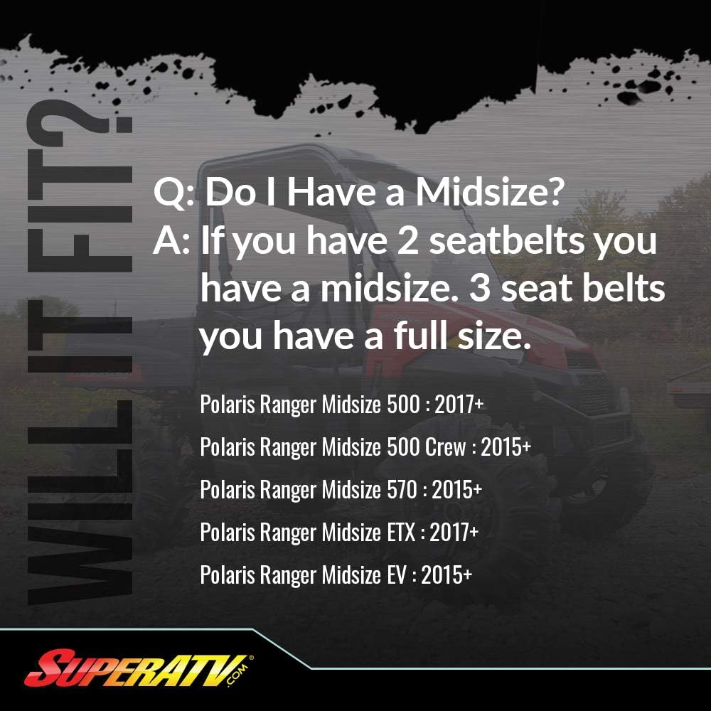 Full Windshield for Polaris Ranger Midsize 570 / Crew, 1/4" Thick Clear Scratch Resistant Polycarbonate J9660