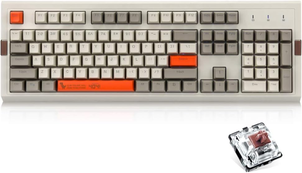 RGB Retro Mechanical Keyboard 104 Keys PBT SA Spherical Keycap C201